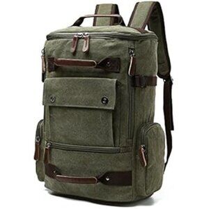 Retro Canvas Backpack Casual for Travel Green